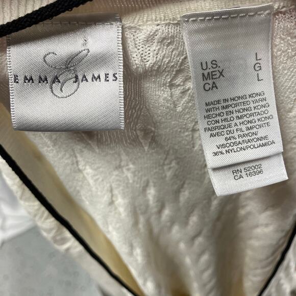 Emma & James V-neck Button‎ Front Cardigan Womens L cable knit White classic - Picture 3 of 12